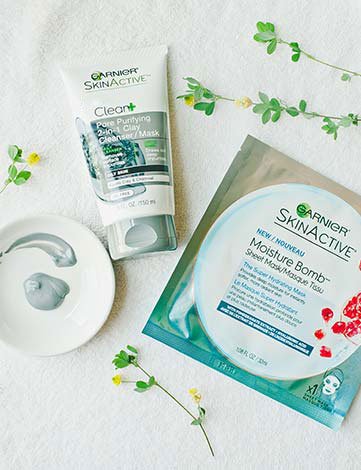 clean+ pore purifying 2-in-1 clay cleanser and mask laydown